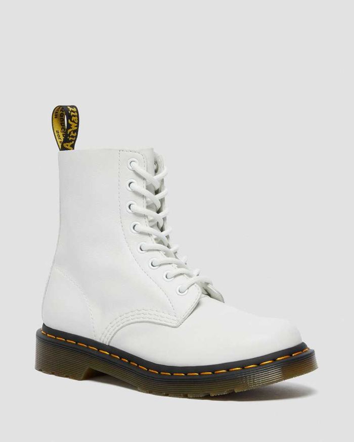 Dr Martens Vintersko Dame Hvite 1460 Pascal Virginia Læder 9540BUMIQ